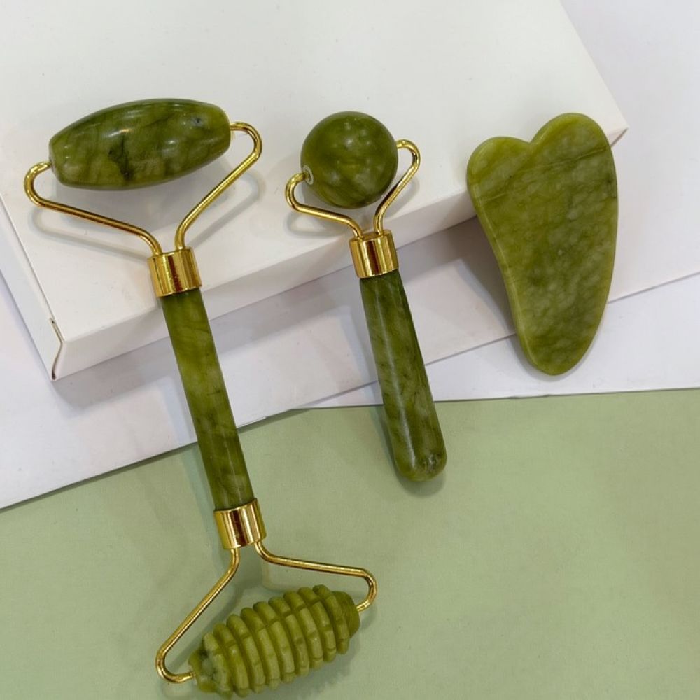 Naturalny, zielony zestaw do m – Jade Roller Stone recenzja i cena