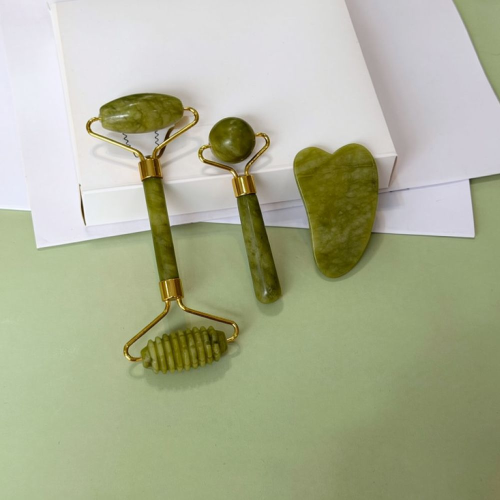 Naturalny, zielony zestaw do m – Jade Roller Stone recenzja i cena